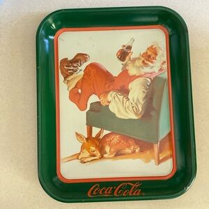 Vintage Coca Cola Santa tray